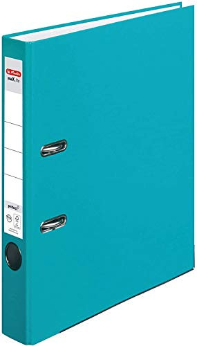 Herlitz Ordner maX.file protect A4 (8 cm mit Einsteckrückenschild) (türkis, 5cm | 5er Pack)