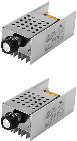 Rdjumpdjo 2X AC 220V 6000W SCR Voltage Regulator Controller Electronic Dimmer Thermostat Speed Regulation Mold with Case