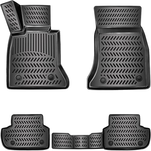 ELMASLINE 3D Gummimatten Set für BMW 5er G30 HYBRID 2017-2024 |Extra hoher 5cm Rand |Zubehör Fußmatten