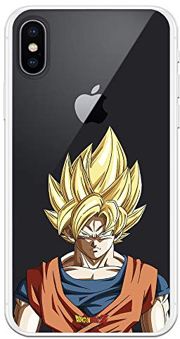 Schutzhülle für iPhone X, Xs, offizielles Dragon Ball Goku Super Saiyan zum Schutz Ihres Smartphones, flexibles Silikon, offizielles Lizenzprodukt von Dragon Ball.
