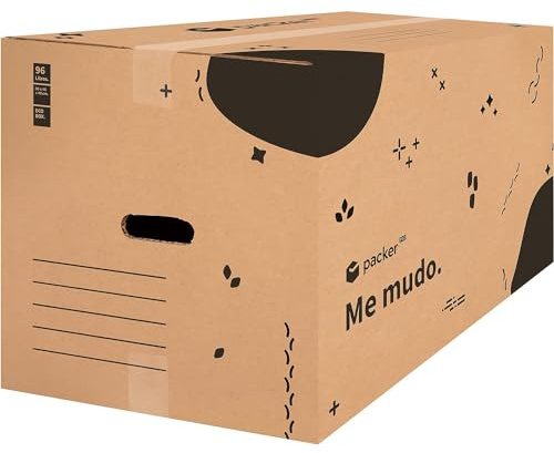 packer PRO Packung mit 10 Kartons für Umzüge und Aufbewahrung, sehr robust, mit Griffen, 600 x 400 x 400 mm