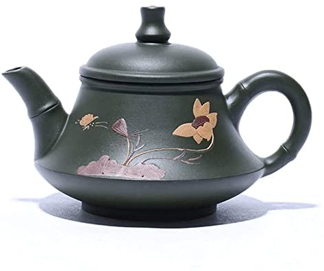 XIXIDIAN Handgemalte Yixing-Teekanne handgefertigte lila Lehm-grüner Tee-Topf Kung Fu Zisha Teekanne Tee Set