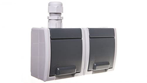 AQUANT Doppelsteckdose z/u 2x2P+Z IP65 1242-65 Elektro-plast Emaille 5902431690469