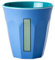RICE DK - Tazza in melamina media, colore: Blu con lettera I