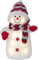 EGLO LED Weihnachtsdeko, Leuchtfigur Schneemann aus Stoff mit Kunststoffkörper in weiß und rot, batteriebetriebene Figur Weihnachten, warmweiß, 38 cm