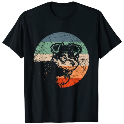 Retro Dog Silhouette - Vintage Teacup Yorkie T-Shirt