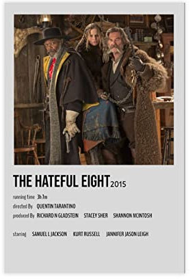 Filmposter The Hateful Eight, Vintage-Poster, 6 Stück, Leinwand-Poster, Wandkunst, Dekor, Bild, Gemälde für Wohnzimmer, Schlafzimmer, Dekoration, ungerahmt: 40 x 60 cm