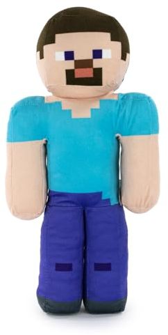 Plüsch Minecraft Videospielfiguren - Enderman, Lama, Ozelot, Schwein, Steve, Alex, Creeper, Wolf - Größen je nach Modell - Super Soft Qualität (Steve)