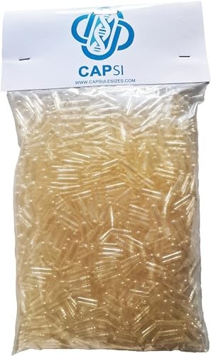 CAPSI Gélules Vides en Gélatine Taille 00 – 1000 Pièces – Gélules Transparentes à Remplir – Qualité Alimentaire, Casher et Halal