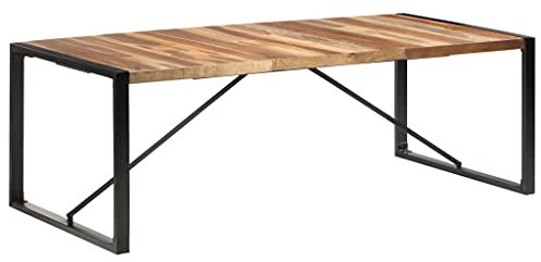 vidaXL Esstisch Industrie-Stil Küchentisch Esszimmertisch Speisetisch Massivholztisch Holztisch Tisch 220x100x75cm Massivholz Stahl