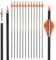 12pcs Pure Carbon Pfeile Spine 300 350 400 500 600 Jagdpfeile Zielpfeile für Recurve Bogen Compound Bogen (2 orange 1 weiß, Spine 300)