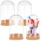 PH PandaHall 4pcs Cloche Bell Jar Glass Dome Cover Display Dome with Cork Base Glass Bottles Dome Decorative Jars Display Case for Flower Storage Home Christmas Party Favor Decoration 6.5x11cm