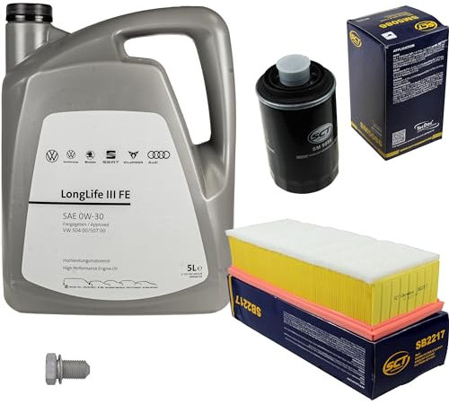 Inspektionspaket Wartungspaket Filterset mit 5 L 0W-30 Motoröl LongLife 3 FE, Ölfilter Luftfilter Ölablassschraube