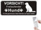 DAOUZL Vorsicht Freilaufender Hund, 1 Stück Achtung Hund Schild, Schild Warnung vor Dem Hund, Warnschild Hund Aluminium mit Selbstklebend und Vorgebohrten Löchern, 25x 10cm, Innen/Außen (1)
