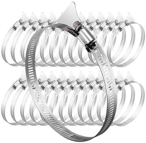 Silrubsups 25 Pcs Dryer Hose Clamp 4 Inch Stainless Steel Duct Clamps Thumb Screw Worm Gear Adjustable Clamp (25, 4 Inch (Adjustable 3.5-4.5))