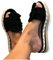 vokkrv Sandali di Paglia Donna con Zeppa e Plateau Estivi Bohamia Ciabbate da Spiaggia Vacanze Sandali Punta Aperta con Fiocco Comodi e Traspirante Sandali in Corda di Canapa Spessa Suole