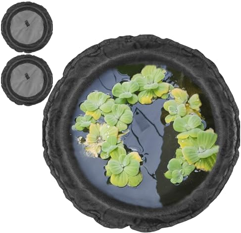 Toyletgo Floating Island Planter for Ponds,Fish Barrier Floating Island Plant Protector,Black Round Floating Plant Ring,Water Features Pond Decorations