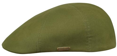 Sterkowski Modell Rusty | 100% Gekämmte Baumwolle Schiebermütze für Herren und Damen | Flatcap Sommer Schirmmütze Kappe Newsboy Cap Hüteüte Leicht Luftig Cabrio Gatsby Golf Sonnen Grüne Olive 61