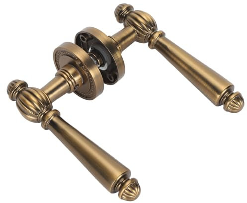 Serratura con Maniglia per Porta, Serratura con Maniglia per Porta Silenziosa in Bronzo con Nucleo in Rame, Design Dorato Antico per Spazi Interni, Parti di Ricambio per Serratura