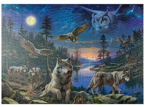 MyPuzzle Nachtwölfe & Eulen - Premium 1000 Teile Puzzle - MyPuzzle Sonderkollektion von Puzzle Galaxy