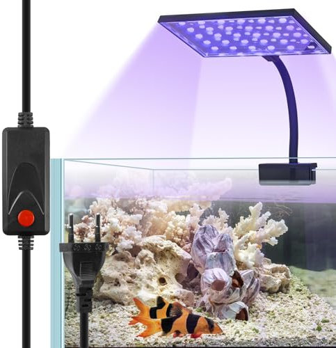 WIYETY Aquarium LED Beleuchtung: 15W Aquarium Lampe Beleuchtung Kompakte Aquarienleuchte mit Leistungsstarkem Clip, Unterwasser Wasserdicht BeleuchtungAufsatzleuchte