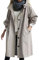 Beokeuioe Damen Trenchcoat Oversized Mantel Lang Umlegekragen Windjacke Einfarbig Damenmantel Übergangsmantel mit Taschen und Knöpfen Jacke Outwear Windbreaker Leicht Kapuzenjacket