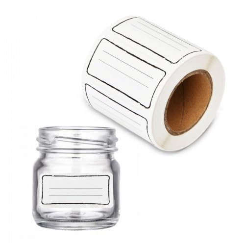 Lot de 500 Étiquettes Autocollantes pour Écrire, Etiquette Confiture, 60 x 30 mm, Imperméables et Faciles à Détacher, Étiquettes Adhésives pour Cuisine Pot Bouteilles Cadeaux Bocaux à Epices