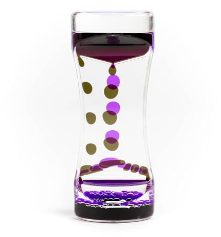 THE TWIDDLERS - Minuteur sensoriel à Mouvement Liquide Rose Violet, sablier, 14 cm Jouet sensoriel calmant pour autisme, soulagement du Stress, Relaxation, TDAH, Parfait pour remplir Les Bas de Noël