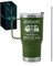 Maverton Bicchiere termico con manico 600ml - Borraccia termica con cannuccia - Tazza termica verde - Tazza personalizzata in acciaio inox - Per viaggio accessori utili - Idee regalo uomo compleanno