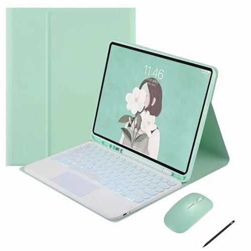 Für Fire HD 10 Hülle Mit Abnehmbarer Tastatur, 7-Farbiger Hintergrundbeleuchtung, Trackpad, Tastaturhülle Mit Kameraabdeckung Für Amazon Fire HD 10 10,1 Zoll