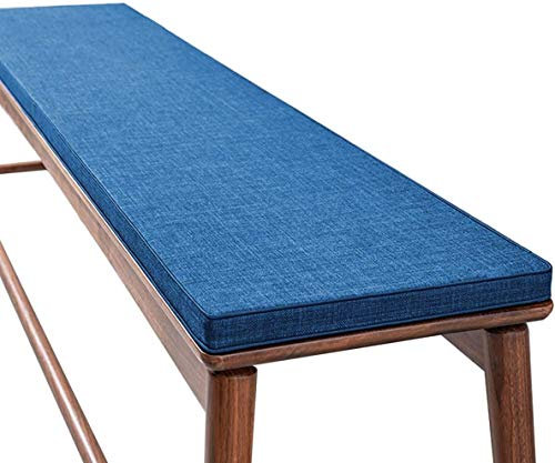 Wasserabweisendes, weiches Kissen für 2- und 3-Sitzer-Gartenbänke, bequeme Matratzenauflage für Terrassenmöbel, Outdoor-Bank, Schaukelkissen, Dunkelblau (90 x 30 cm)