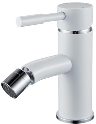 F-DEEN Grifo para baño bidé, bidé para lavabo grifo para baño, mezclador monomando grifo baño lavabo blanco
