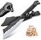 Purple Dragon Outdoor Messer Großes - 5mm Klingenrücken, Survival Messer aus Manganstahl, Full Tang Machete mit Scheide und Zinklegierungs-Griff, Ideal für Holz hacken, Geschenk für Männer, Schwarz