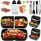 Komicea Heißluftfritteuse Zubehör für Ninja Foodi Flexdrawer AF500EU 10.4 L, Airfryer Zubehör mit 1x10,4L & 2x5,2L Silikonform für Ninja Foodi AF500EU, Einschließlich Grillrost, Backpapier etc