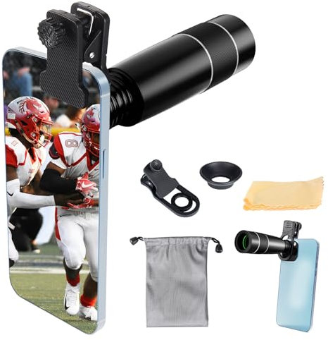 22X Long Focus Telephoto Phone Lens for iPhone and Android, Zoom Cellphone Camera Lens with Phone Clip for Picture Video Taking