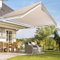 Fiqops manuelle Gelenkarmmarkise 300 x 250 cm Markise Sonnenmarkise Sonnenschutz mit Kurbel, Anti-UV und wasserfest, Alu/Polyester für Balkon, Terrasse, Garten, Beige
