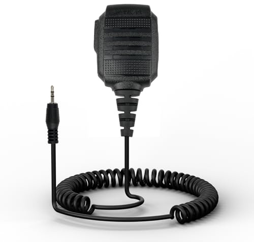 Retevis RB48/RB48A/RB48 Plus IP54 Waterproof Walkie Talkie Mic,1 Pack | for Retevis RB48 Series Walkie Talkie,1 Pin 2.5mm Handheld Microphone,Shoulder Mic with PTT