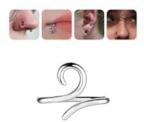 BodyAce Nasenpiercing Schmuck Silber 925 Piercing Ohr 16g Ohrringe Set Conch Piercing Silber Ring Für Lippen, Augenbrauen, Helix, Knorpel, Ohrringe, Nasenring [A:10mm]