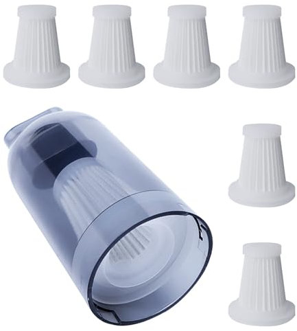 Lot de 6 filtres HEPA de rechange pour aspirateur à main - Ce filtre de rechange s'adapte à la plupart des bacs à poussière d'un diamètre de 5.2cm(Sans bac à poussière)