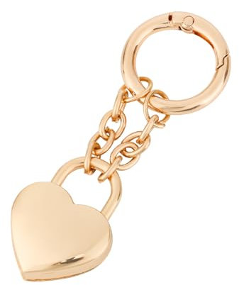 BOXOB Bijou Sac Cadenas Cœur, Porte-Clés Délicats Cœur Doré pour Femmes Accessoires et Décorations pour Sacs à Main Porte-Monnaie Bijoux Voiture