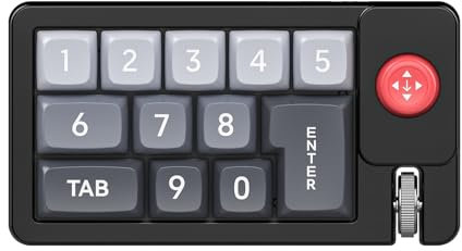 Teclado Programable, Teclado Programable con Retroiluminación RGB y Cable, Teclado Numérico Intercambiable en Caliente con Joystick para PC