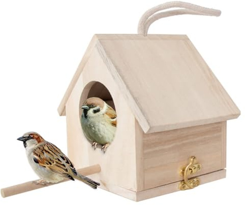 Puthernm Nesting Box for Tits, Nesting Box Kit, Bird House, Weatherproof for Hanging, Nesting Boxes for Birds Bird House