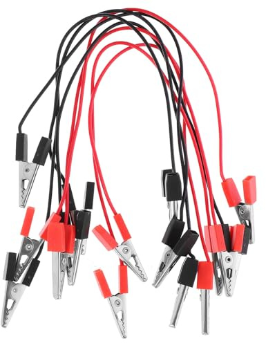 DECOMELODY 8pcs 20cm Double-Ended Alligator Clip Test Leads Electrical Cable Set with Insulated Copper Wire for Science Experiment and Laboratory Electric Circuit Connection