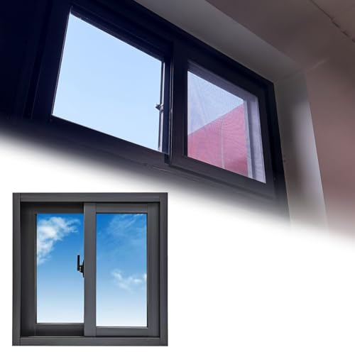 EXCLURA Fenster Schiebefenster mit Abnehmbarem Fliegengitter, Horizontales Schiebefenster für Gartenhäuser, Oberlichter für Scheunen/Garagen(22x20in/55x50cm)
