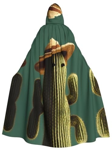 BLWSLC Sombrero Kaktus gedruckt Halloween Kapuzenumhang Erwachsene Cosplay Kapuzenumhang geeignet für Cosplay-Motto-Partys