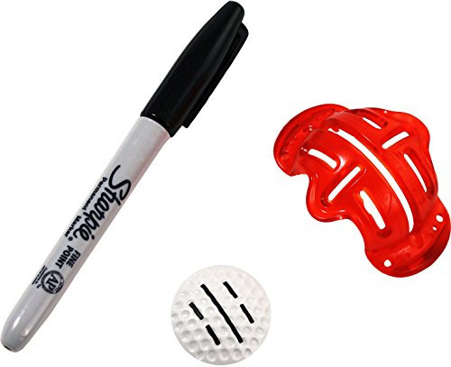 Greenkeepers Line M Up Pro Precision Golf Ball Alignment/Identification Tool, Putt Positioning Ball Marker, & Sharpie