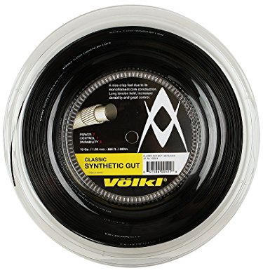 Volkl Classic Tennissaite aus Synthetikmaterial, 200 m Spule, Farbe: Schwarz, Stärke: 1,3 mm