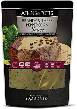 Atkins & Potts Brandy Three Peppercorn Finishing Sauce, 350g