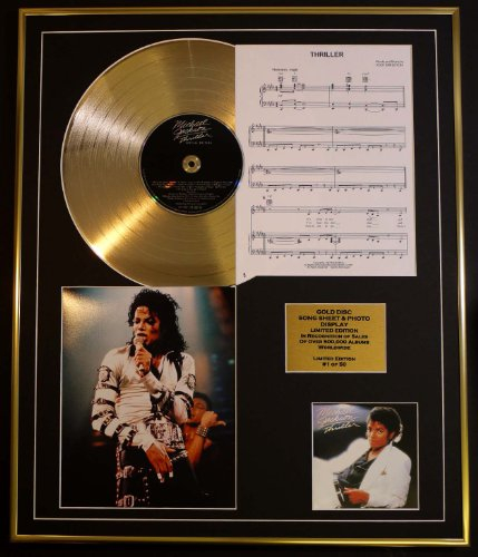 Michael Jackson/CD Gold Disc, Songblatt & Foto Display/LTD. Edition/Coa/Album, Thriller/Songblatt