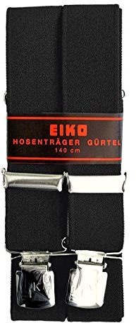 Eiko Hosenträger extra lang mit 4er Clip, schwarz, 110 cm